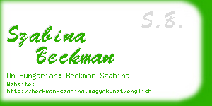 szabina beckman business card